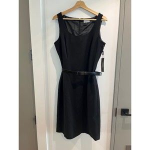 NWT Tahari Arthur S Levine Black Belted Dress